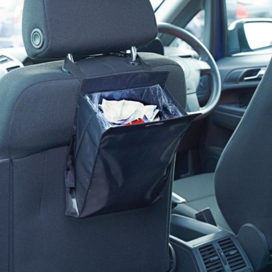 Richbrook Headrest Mounted Car Bin & 30 Biodegradable Liners